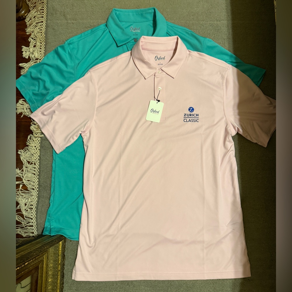 Oxford Golf Polo Shirts Men’s Size Large 2 Pack Zurich Classic NWT